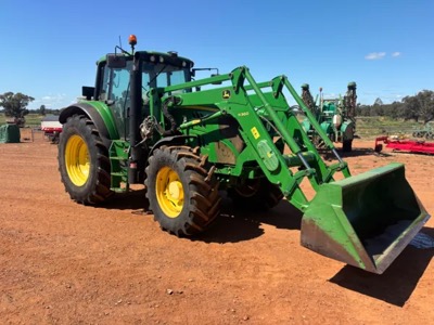 2014 John Deere 6150 with front-end loader (Barellan clearing sale, lot 1)