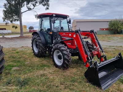New 2026 McCormick S-MAX 90 cab tractor with front-end loader